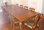 tab1 — Antique American Oak 48 inch Dining Table with 6 Leaves Gloversville NY $1500 