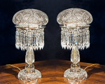 Pair ABC Lamps — American Brilliant Cut Glass Available